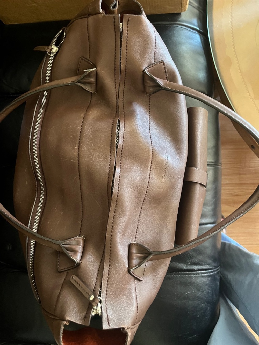 Brunello Cucinelli vintage leather duffel. - Picture 9 of 9